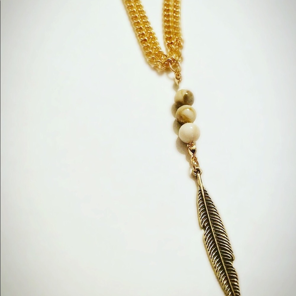 Boho inspired feather necklace